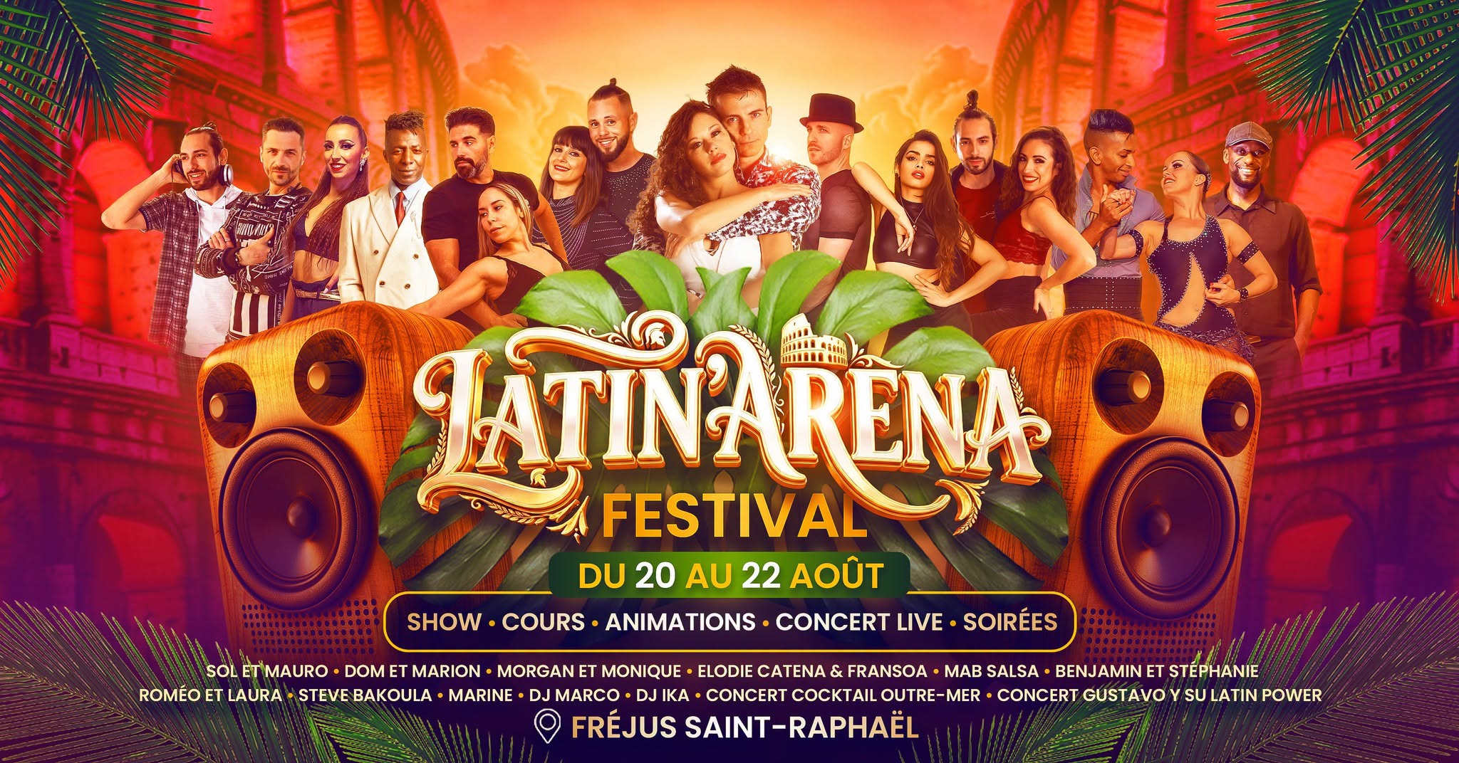 Affiche de Latin’Arena Festival Salsa Bachata Kizomba à Fréjus Saint-Raphaël 