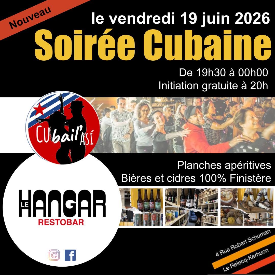 Affiche de Soirée Cubaine au restobar Le Hangar
