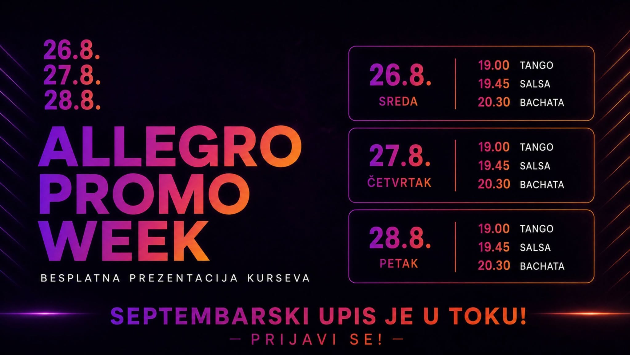Affiche de ALLEGRO PROMO WEEK | BESPLATNA PREZENTACIJA KURSEVA