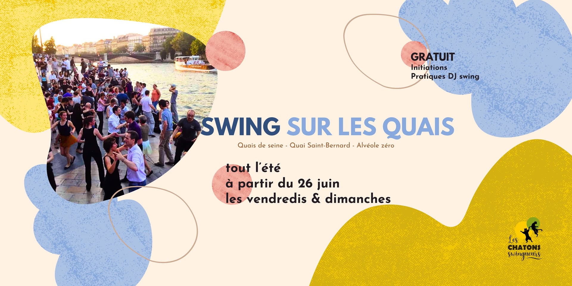 Affiche de Swing sur les quais - initiations et pratiques gratuites