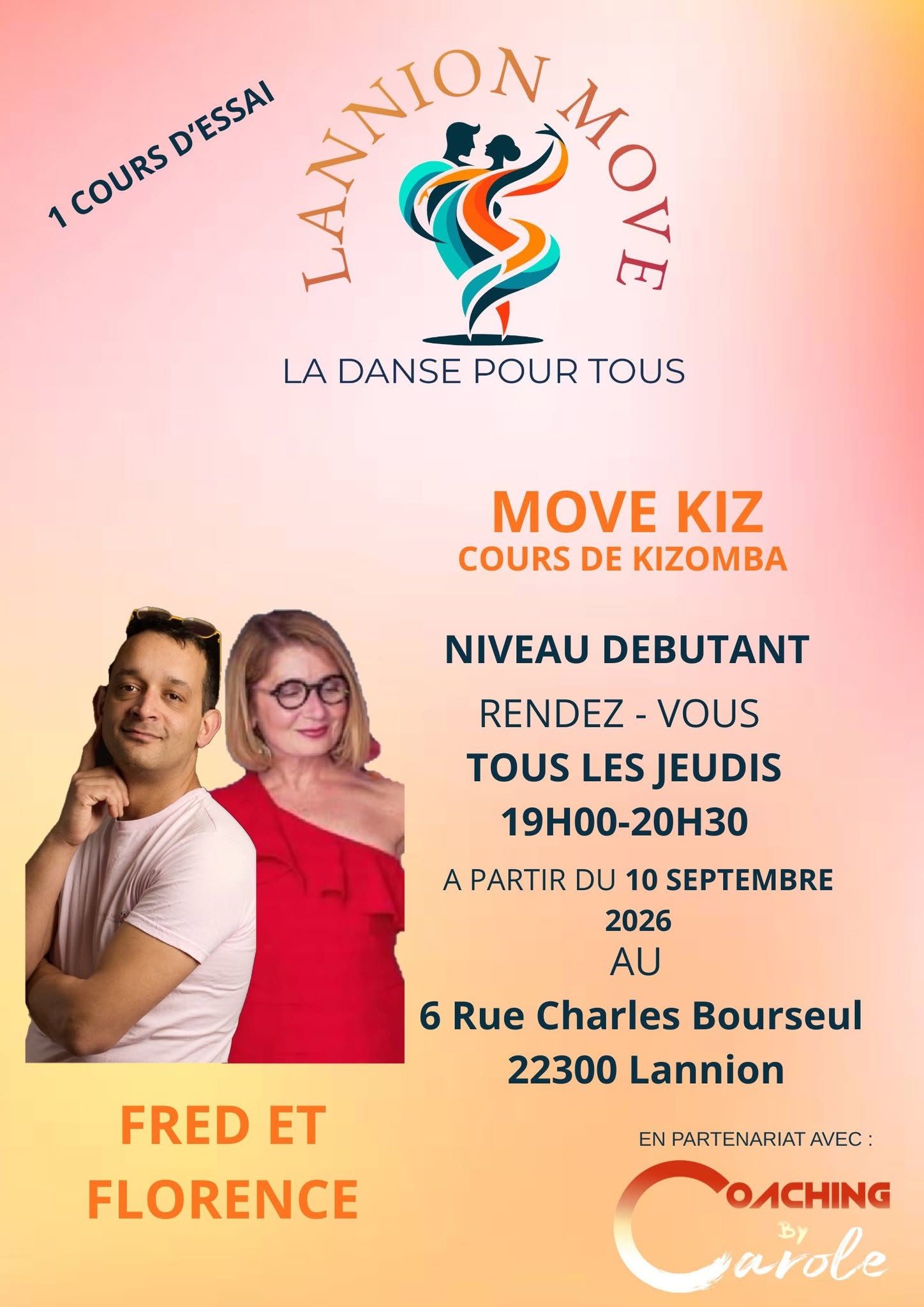 Affiche de Cours de danse Kizomba