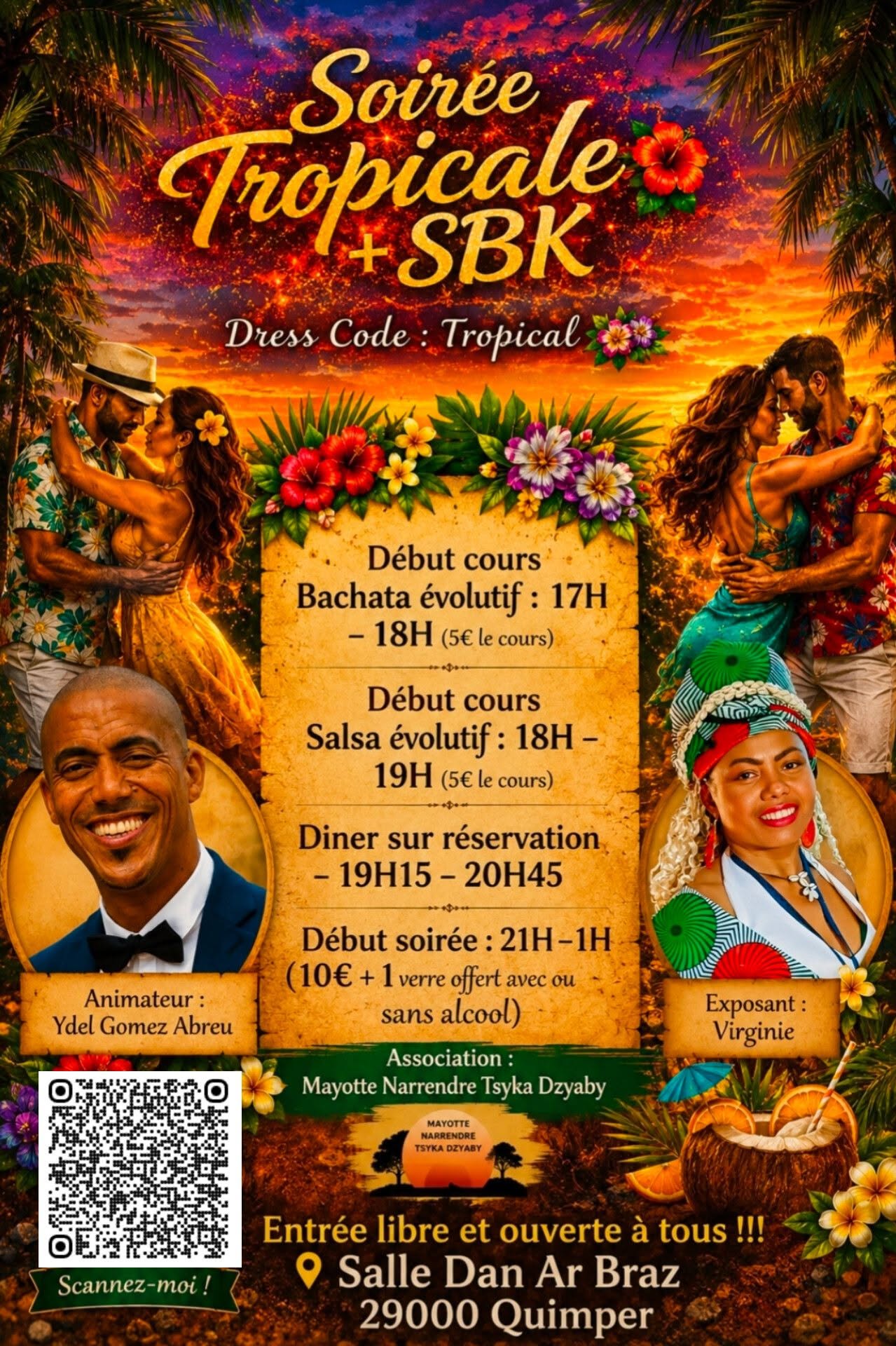 Affiche de Soirée SBK + tropical 