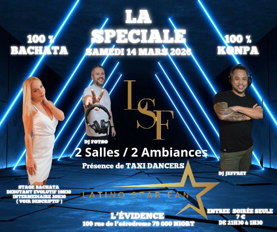 Affiche de SOIRÉE LSF ⭐️ LA SPÉCIALE 100% BACHATA BY L'ÉVIDENCE NIORT