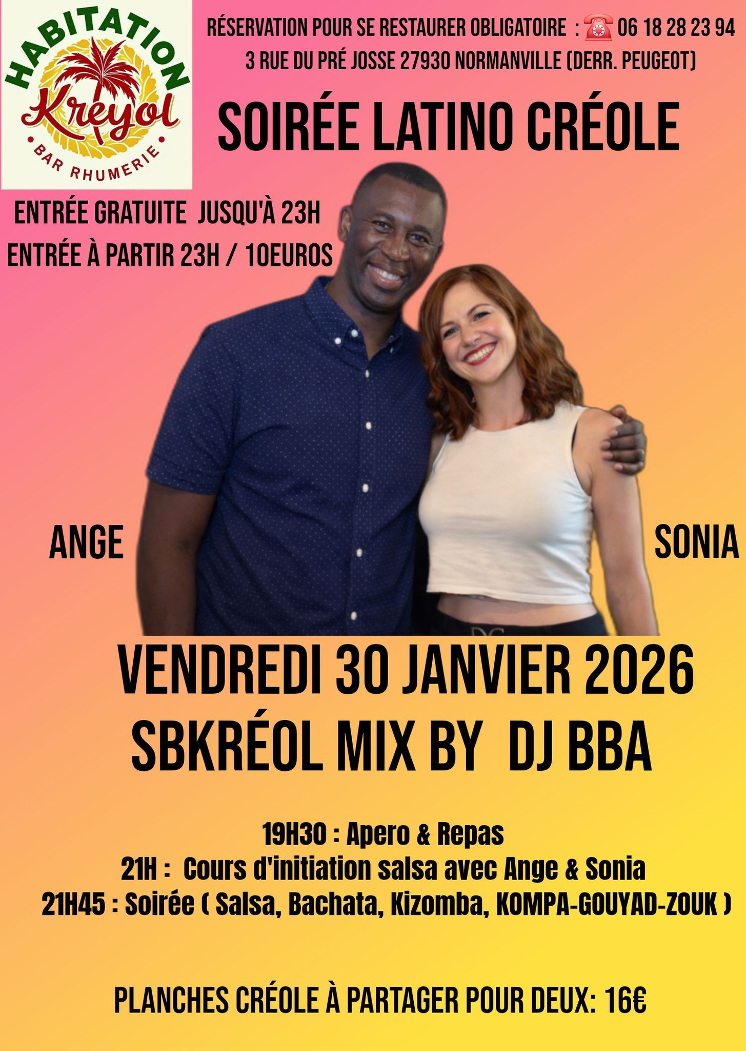 Affiche de SOIRÉE LATINO CRÉOLE ( SB2K)