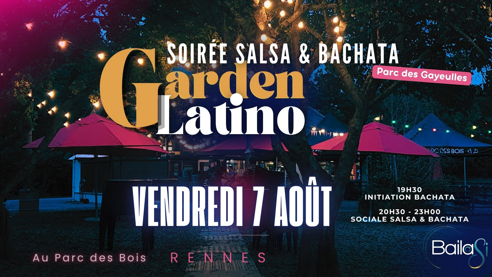 Affiche de Soirée salsa & bachata à la Guinguette du Parc des Bois