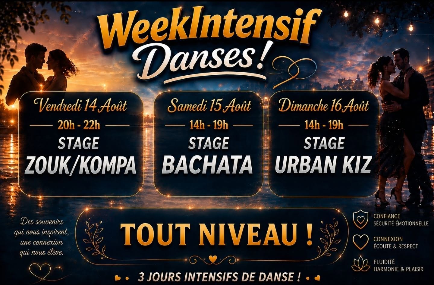 Affiche de weekintensif Zouk/kompa et Bachata