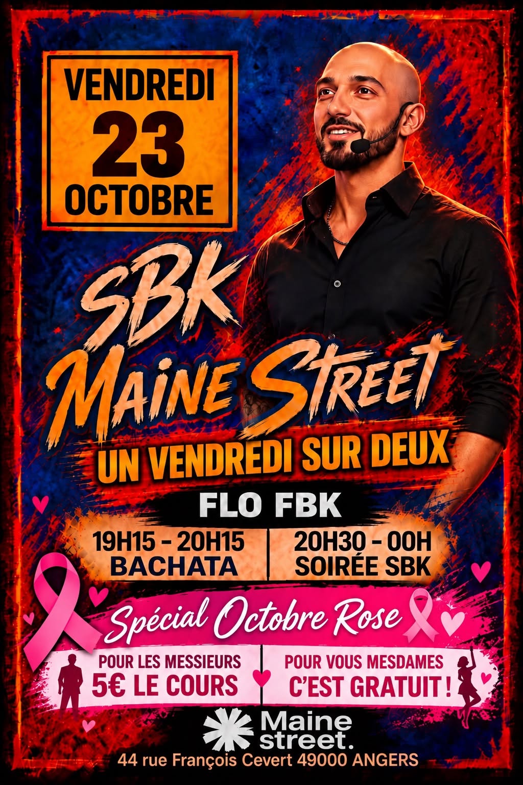 Affiche de Vendredi 23 Octobre 💯%SBK à Maine Street avec Flo FBK