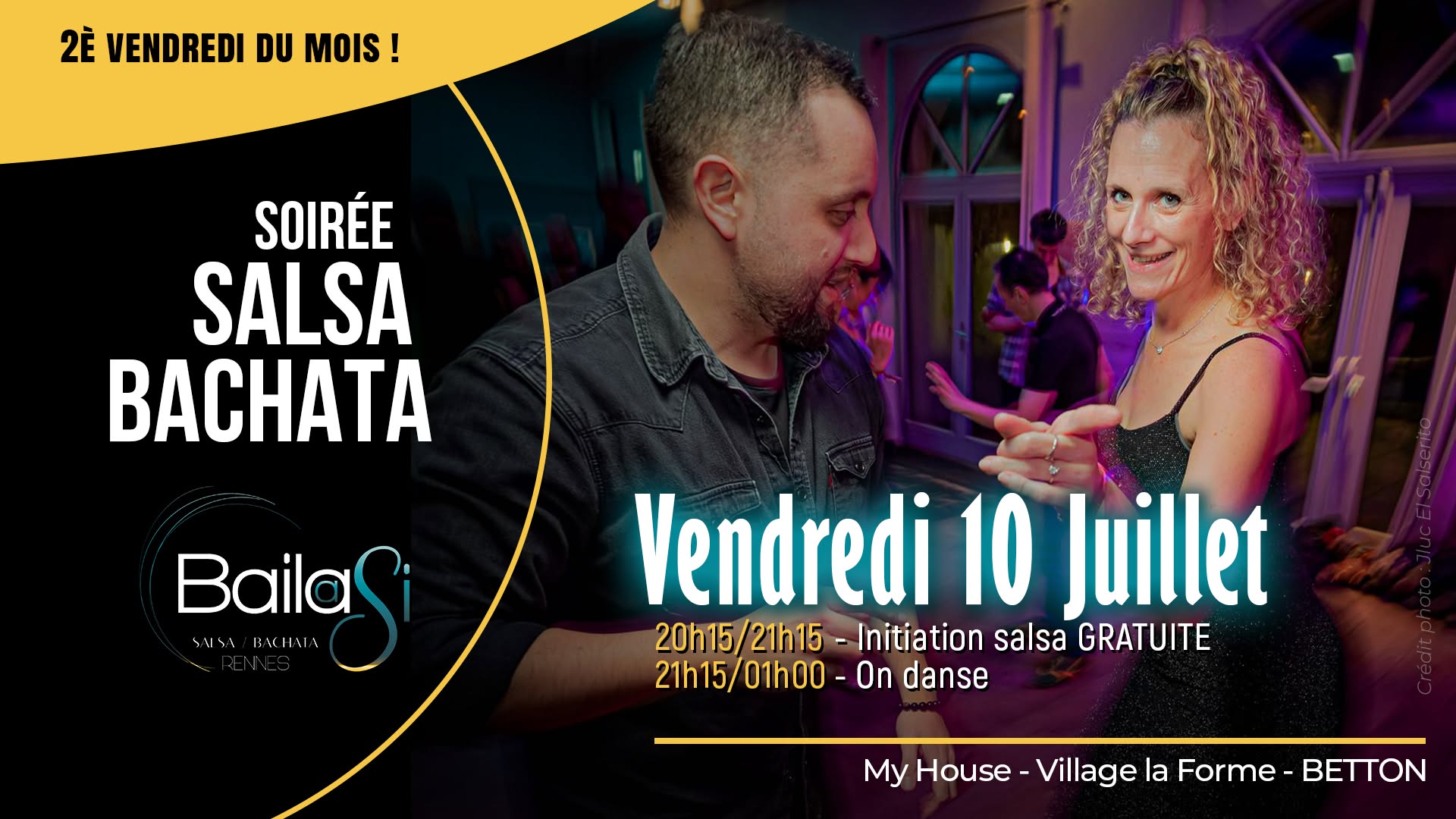 Affiche de Soirée Salsa/Bachata par BAILASI