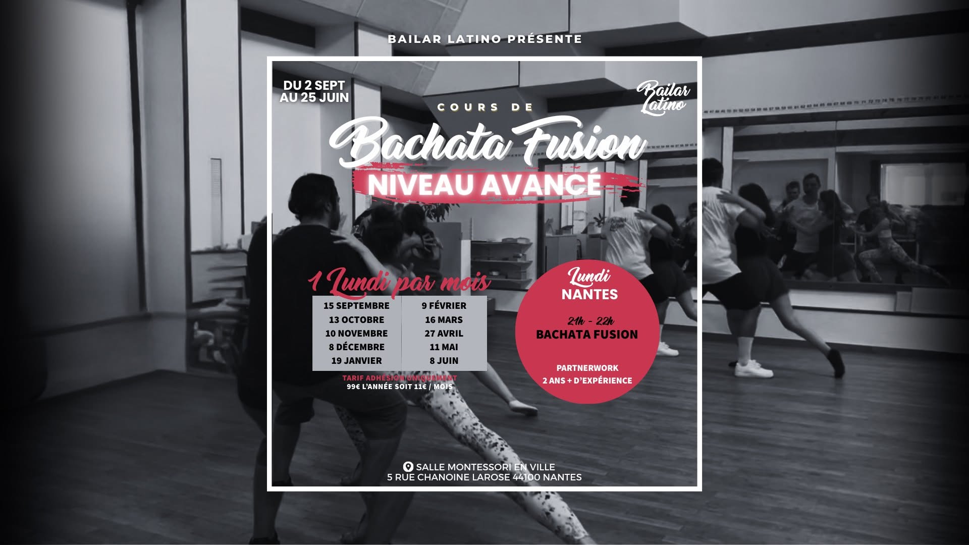 Affiche de Cours de Bachata Fusion niveau avancé 🔥 #10 by Bailar Latino