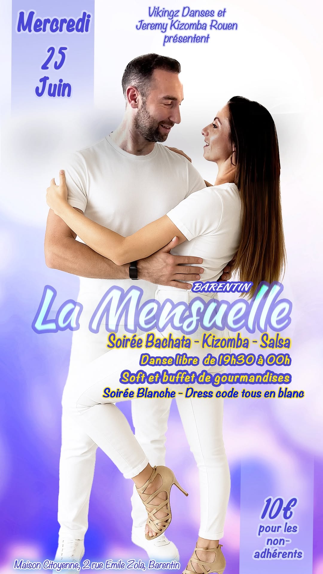 Affiche de La mensuelle de Barentin - Soirée Blanche