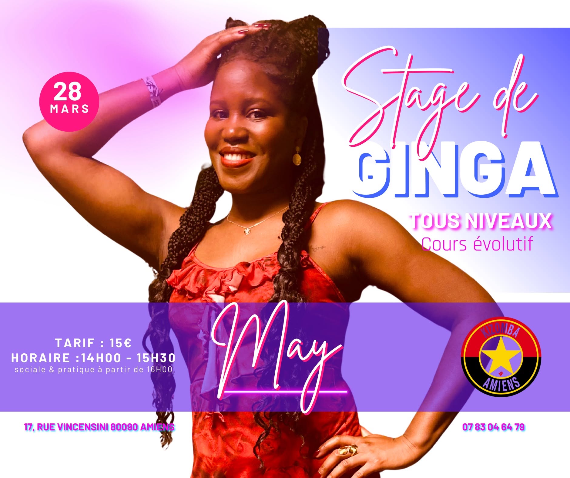 Affiche de 💃 STAGE DE GINGA avec MAY 💃