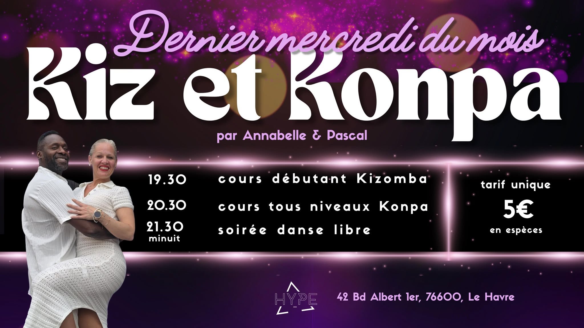 Affiche de Kiz et Kompa avec Annabelle et Pascal 
