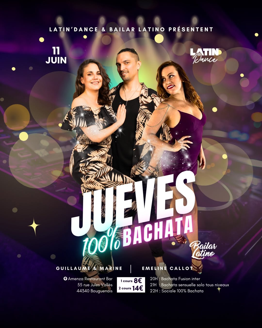 Affiche de 💜 JUEVES 100% BACHATA 💜 #17 by Latin'Dance & Bailar Latino
