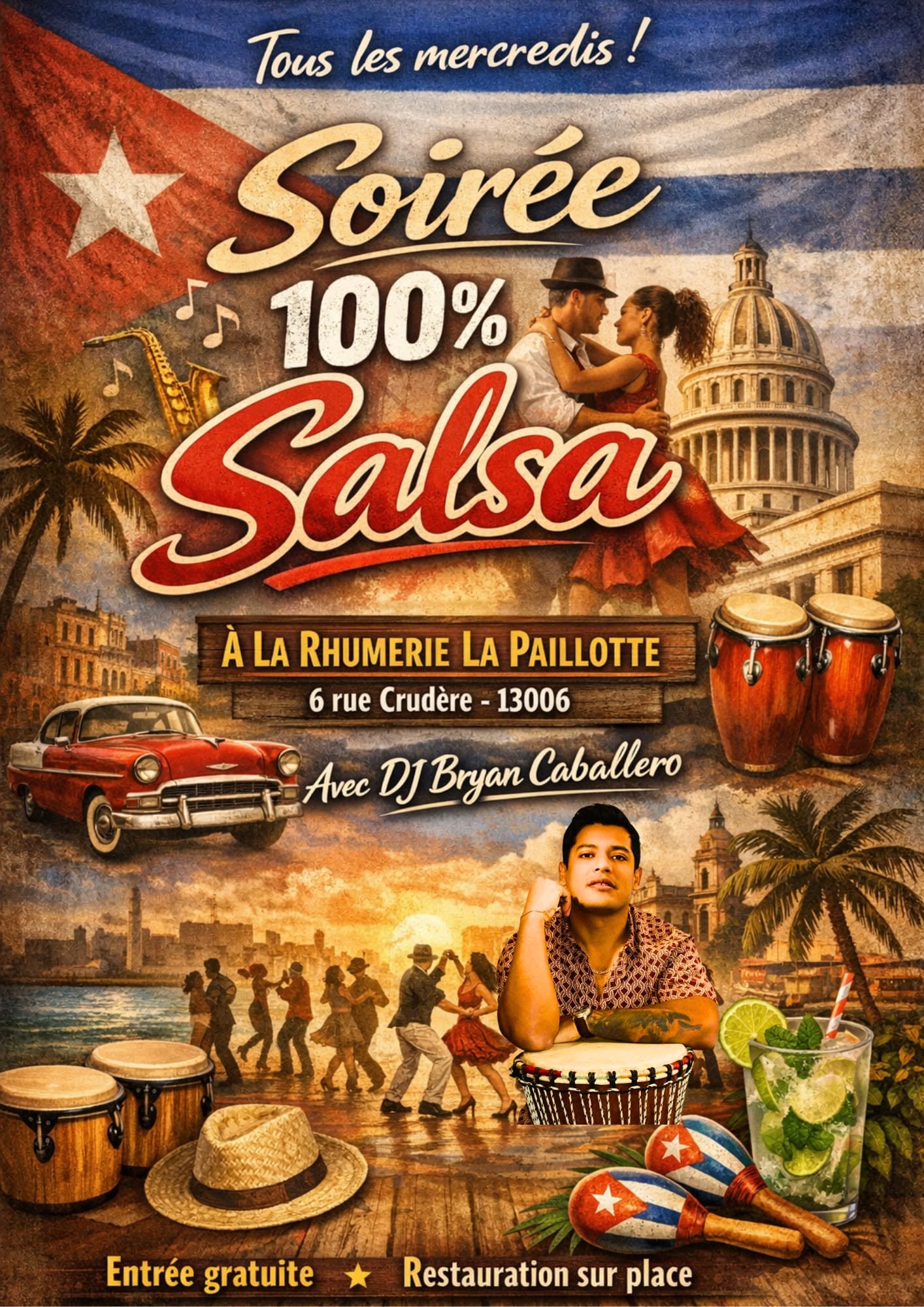 Affiche de Les Mercedis Salsa  à La Paillotte Cours Julien