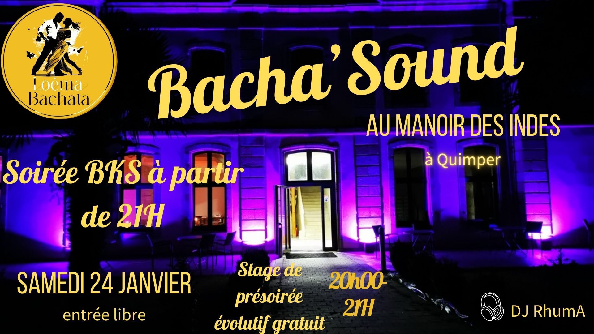 Affiche de Bacha'Sound au Manoir By LOEMA BACHATA