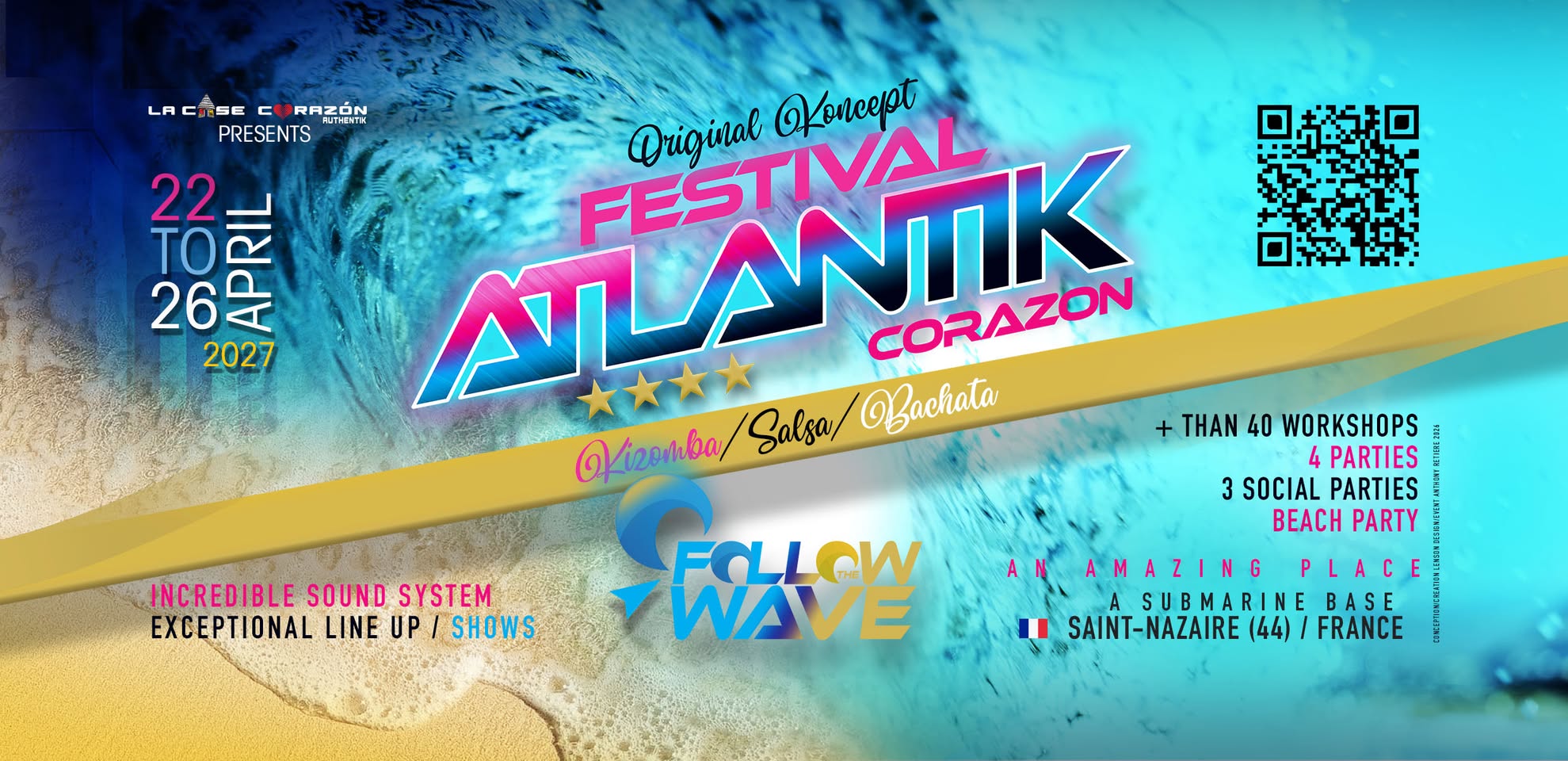 Affiche de ATLANTIK CORAZON FESTIVAL 2027 ❤️ OCEAN KIZOMBA BEACH SALSA BACHATA